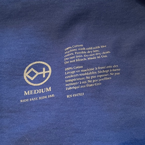 Free People x Diamond Cross Ranch Trailblazer Long Sleeve Blue T-Shirt Sz M NWT - Picture 12 of 13